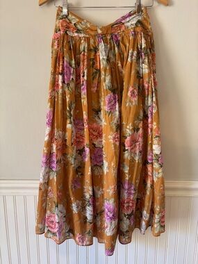 Zimmermann Floral Full Midi Skirt 100% Cotton,
Girlhood, Feminine, Flowy